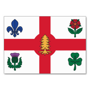 Patriotische Tischkarte mit Flagge von Montreal Tischnummer