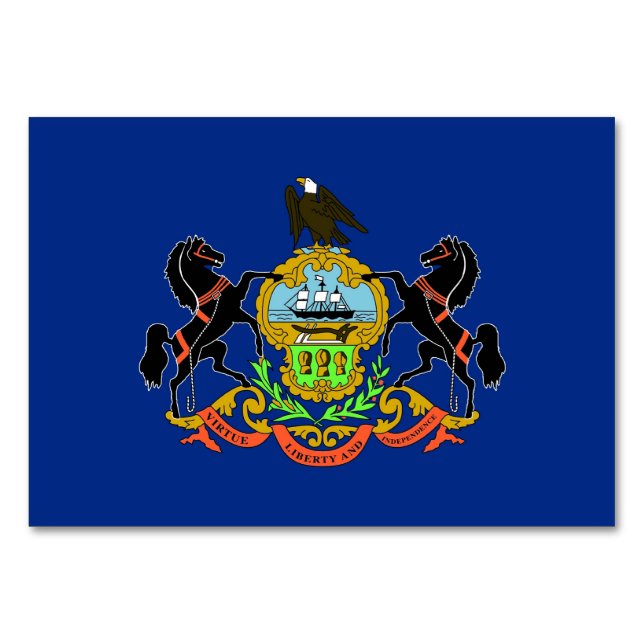 Patriotische Tischkarte mit Flagge von Pennsylvani Tischnummer (Rückseite)