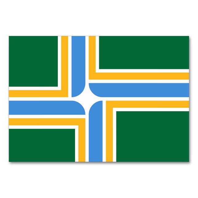 Patriotische Tischkarte mit Flagge von Portland Tischnummer (Vorderseite)
