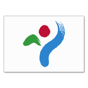 Patriotische Tischkarte mit Flagge von Seoul Tischnummer