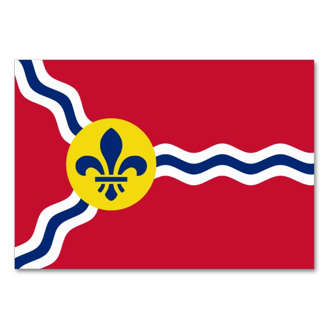 Patriotische Tischkarte mit Flagge von St. Louis Tischnummer (Vorderseite)