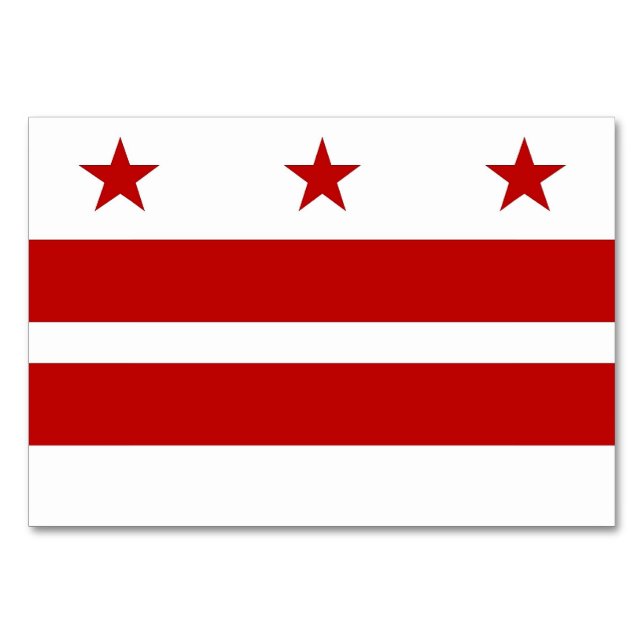 Patriotische Tischkarte mit Flagge von Washington  Tischnummer (Rückseite)