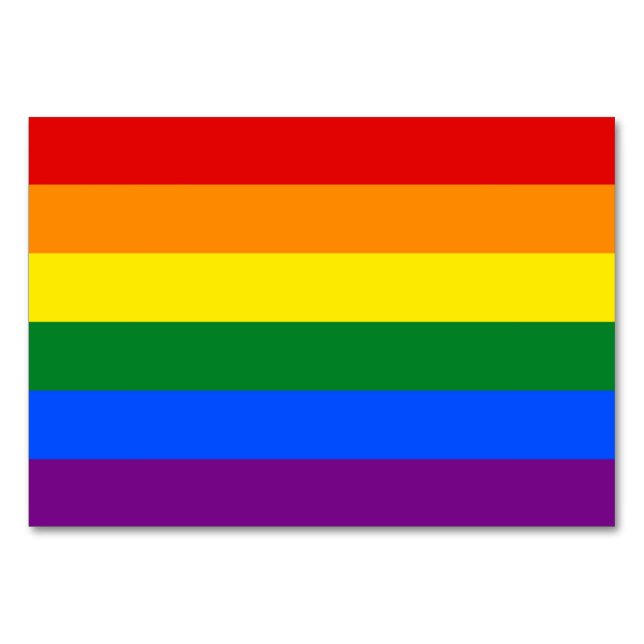 Patriotische Tischkarte mit LGBT-Flagge Tischnummer (Rückseite)