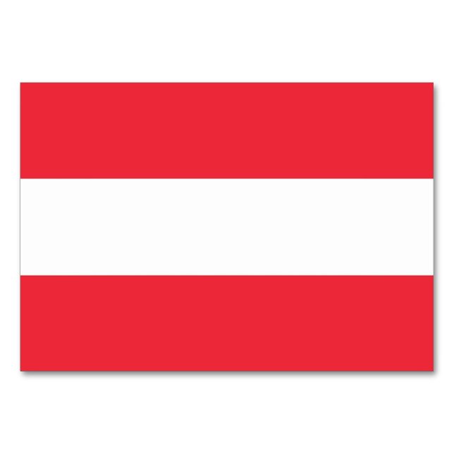 Patriotische Tischkarte mit österreichischer Flagg Tischnummer (Rückseite)