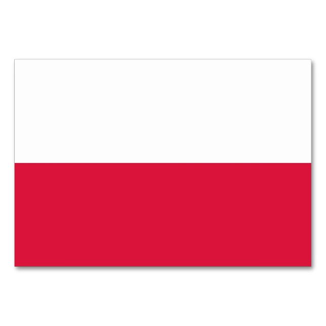 Patriotische Tischkarte mit polnischer Flagge Tischnummer (Rückseite)