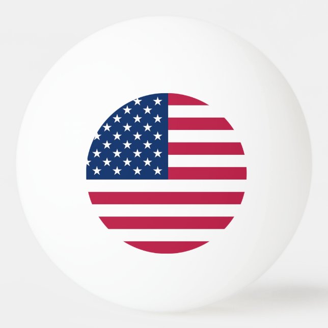 Patriotische Tischtennisball mit Flagge der USA (Rückseite)