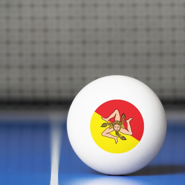 Patriotische Tischtennisball mit Flagge Siziliens (Netto)