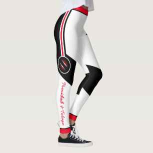 Patriotische Trinidad und Tobago Farben mit Namen Leggings