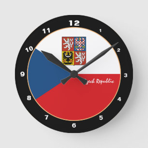 Patriotische tschechische Flagge, tschechische Zuh Runde Wanduhr