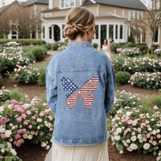 Patriotische U.S. Flagge Women's Denim Jacket Jeansjacke