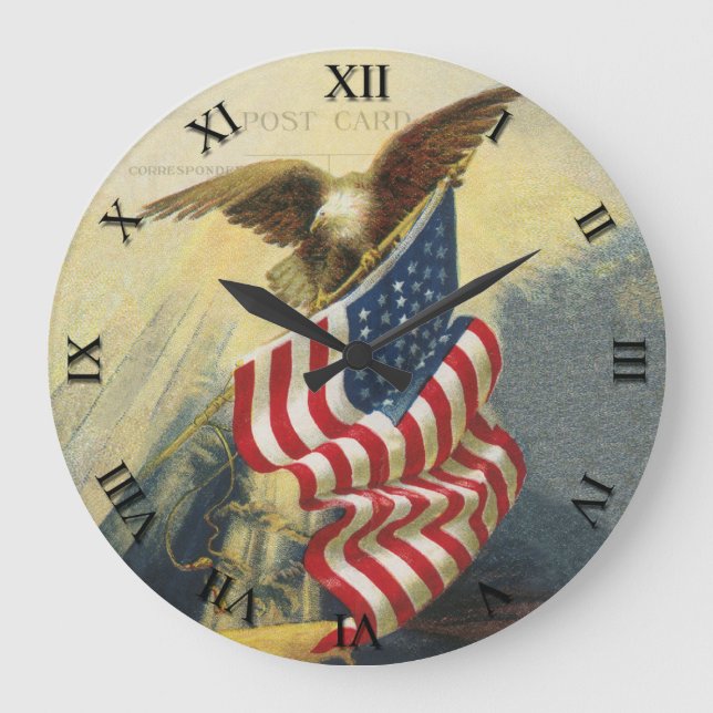 Patriotische Uhr - Adler und Flagge (Vorderseite)