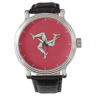 Patriotische Uhr mit der Isle of Man Flag, Vereini