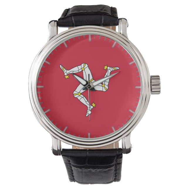 Patriotische Uhr mit der Isle of Man Flag, Vereini (Vorderseite)