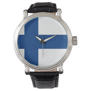 Patriotische Uhr mit finnischer Flagge