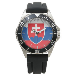 Patriotische Uhr mit Flagge der Slowakei