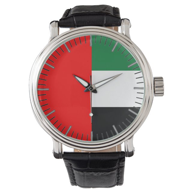 Patriotische Uhr mit Flagge der Vereinigten Arabis (Vorderseite)