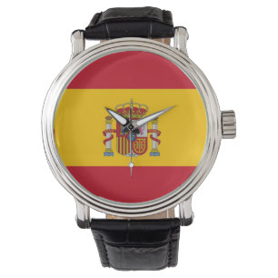 Patriotische Uhr mit Flagge Spaniens