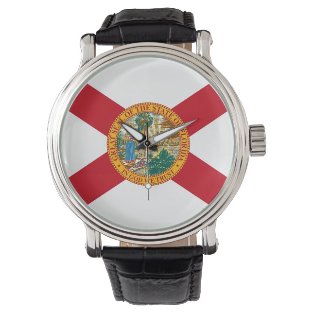 Patriotische Uhr mit Flagge von Florida (Vorderseite)