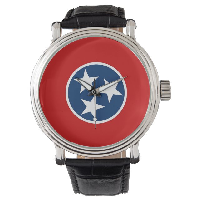 Patriotische Uhr mit Flagge von Tennessee (Vorderseite)