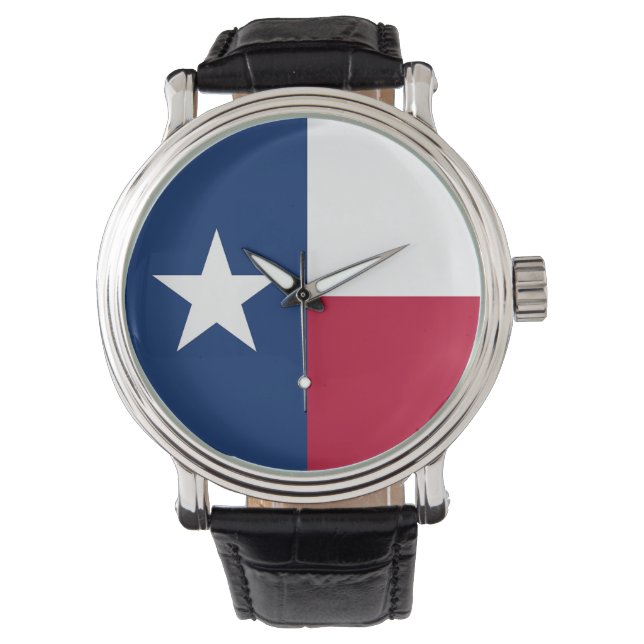 Patriotische Uhr mit Flagge von Texas (Vorderseite)