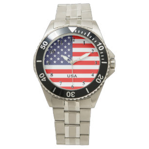Patriotische Uhren mit amerikanischer Wählscheibe