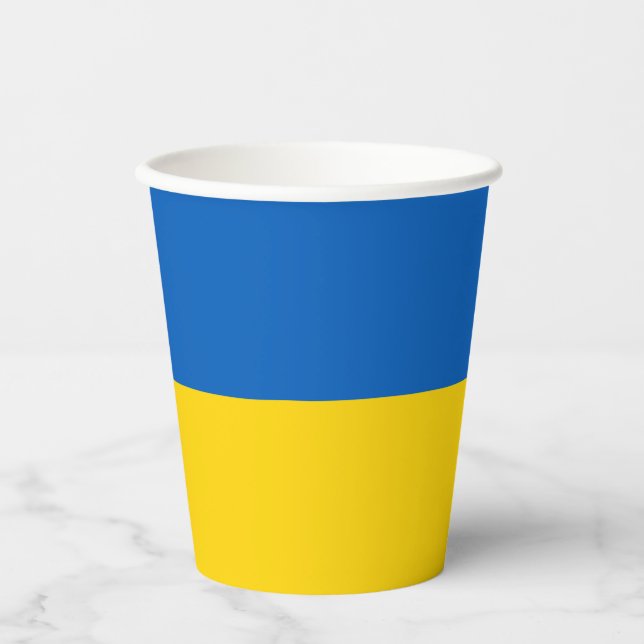 Patriotische Ukraine Flag Paper Cups Pappbecher (Vorderseite)