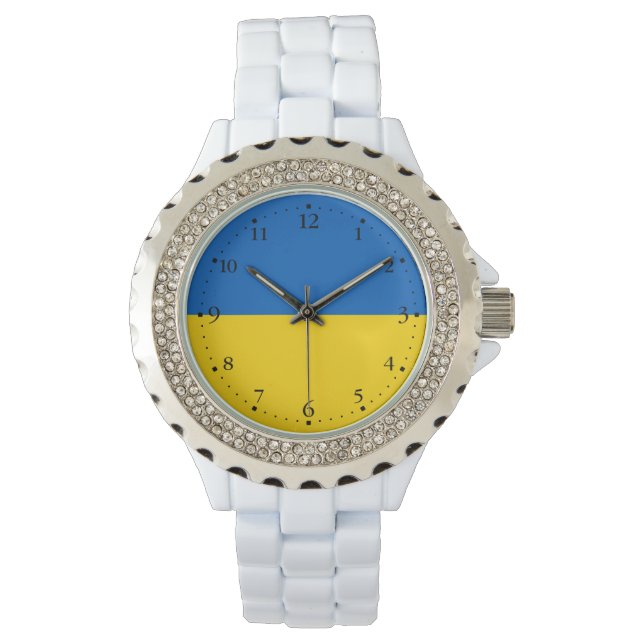Patriotische Ukraine-Flagge Armbanduhr (Vorderseite)