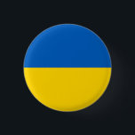 Patriotische Ukraine-Flagge Button<br><div class="desc">Patriotische Flagge der Ukraine.</div>
