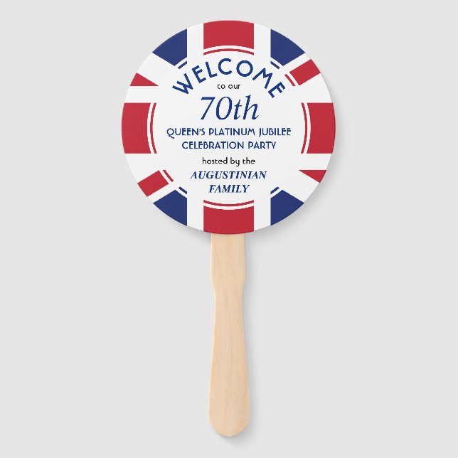 Patriotische UNION JACK 70. Queens Platinum Jubile Fächer (Vorderseite)