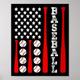 Patriotische US-amerikanische Baseball-Flagge - Vi Poster