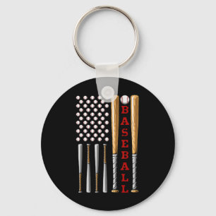 Patriotische US-amerikanische Baseballflagge - Vin Schlüsselanhänger