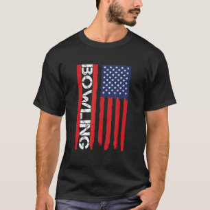 Patriotische US-amerikanische Flagge Bowling T-Shirt