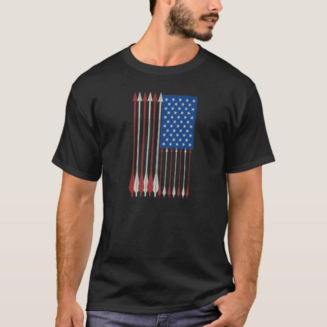 Patriotische US-amerikanische Flaggenbow und Bogen T-Shirt (Vorderseite)