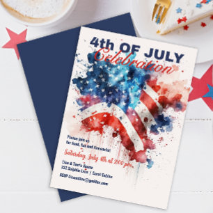 Patriotische US Flagge 4. Juli Feier Einladung