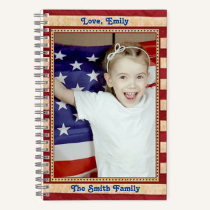 Patriotische US Flagge Benutzerdefiniertes Foto Notizbuch