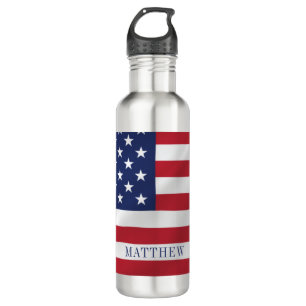 Patriotische US Flagge Blue White USA Flag Edelstahlflasche