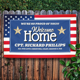 Patriotische US-Flagge Custom Military Welcome Zuh Banner