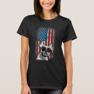 Patriotische US-Flagge Französischer Bulldog für F T-Shirt