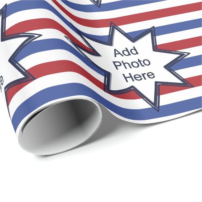Patriotische US Flagge Geschenkpapier (Rolleneckpunkt)