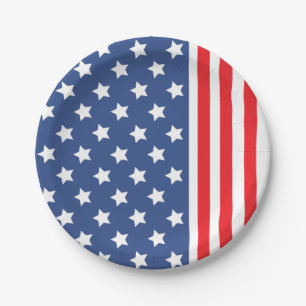 Patriotische US Flagge Pappteller