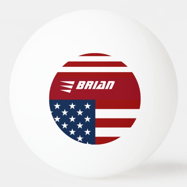 patriotische US-Flagge personalisiert Tischtennisball (Vorderseite)