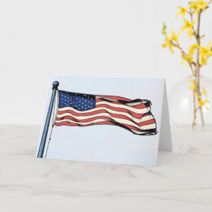 Patriotische US-Flagge Pop-Art-Grußkarte Karte