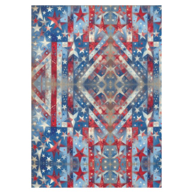 Patriotische US Flagge Rot, Weiß und Blau Tischdecke (Vorderseite)