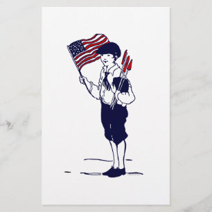 Patriotische US-Flagge und Feuerwerksjunge Flyer