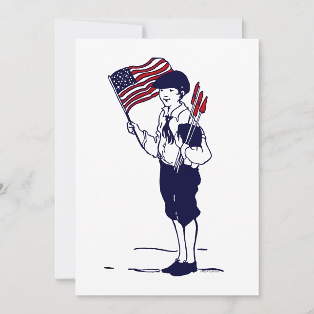 Patriotische US-Flagge und Feuerwerkskörper (Vorderseite)