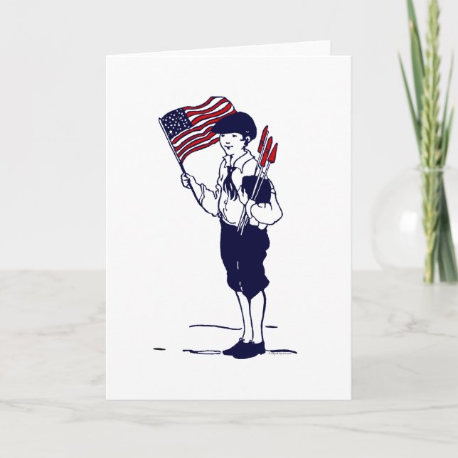 Patriotische US-Flagge und Feuerwerkskörper Karte (Vorderseite)