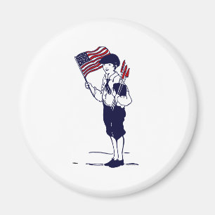 Patriotische US-Flagge und Feuerwerkskörper Magnet