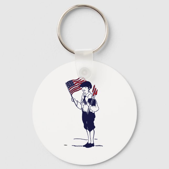 Patriotische US-Flagge und Feuerwerkskörper Schlüsselanhänger (Vorderseite)