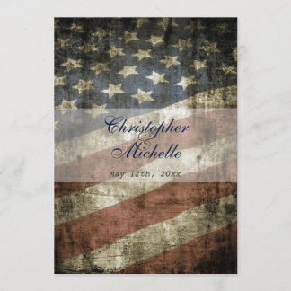 Patriotische US-Flaggen-Hochzeitseinladung und RSV Einladung