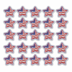 Patriotische US-Flaggen-sternförmige Aufkleber